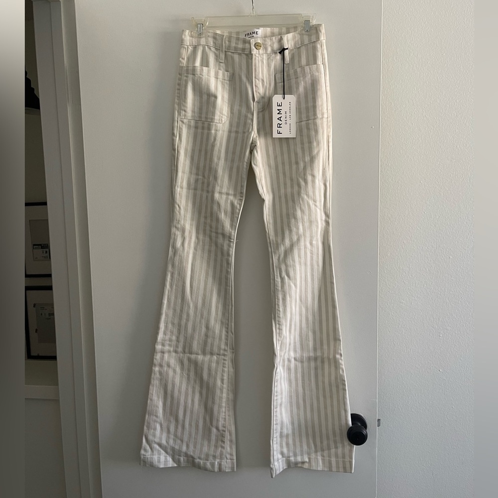 Frame cream stripe jeans